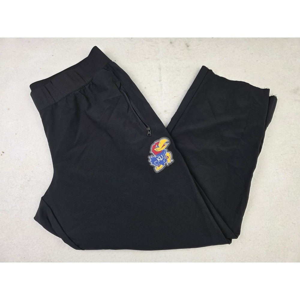 Adidas NCAA Kansas Jayhawks Black Woven Pants Men's Size Medium *READ*